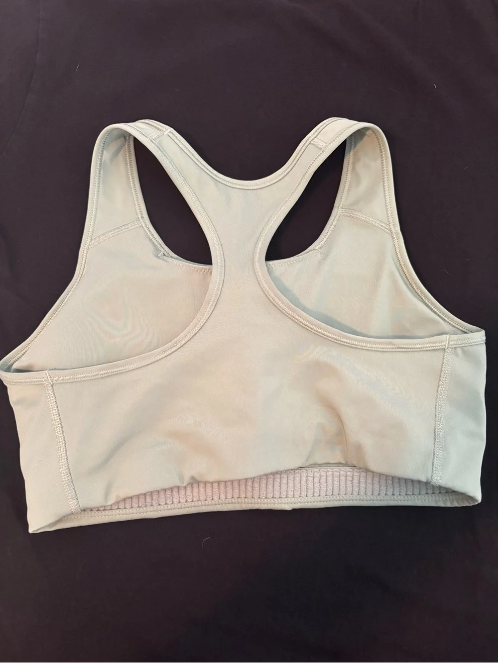 Nike Light Sage Green Racerback Sports Bra with White Swoosh